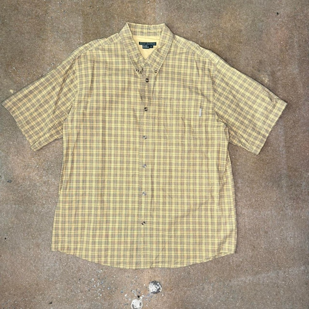 Vintage Royal Robbins XL Plaid Shirt 100% Cotton Outdoor Made Hong Kong